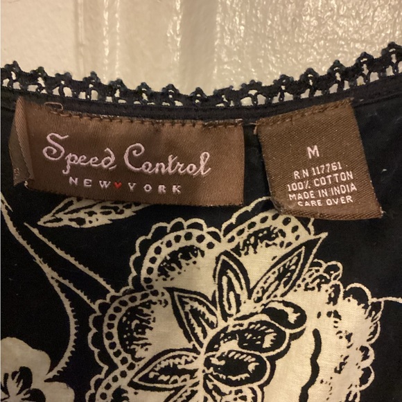 Speed Control NY Med Cream and White Sundress V-neck 100% cotton - Picture 4 of 6